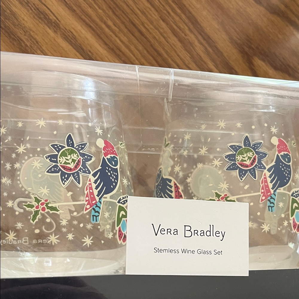 Vera Bradley Stemless Wine Glass Set